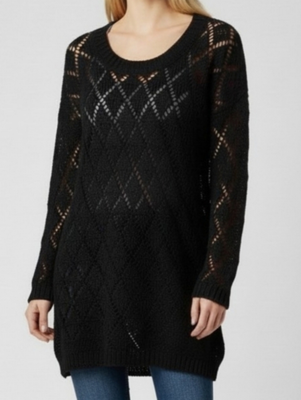 White House Black Market NWT Embellished Black Tunic XS